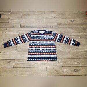 Hanna Andersson 100% organic cotton Scandi snowflake fair isle pajama top XXL